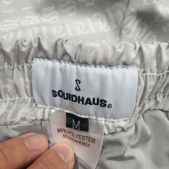 Squidhaus Shorts Size Medium Silver All Over Print Elastic Drawstring Lined M US - Picture 6 of 6